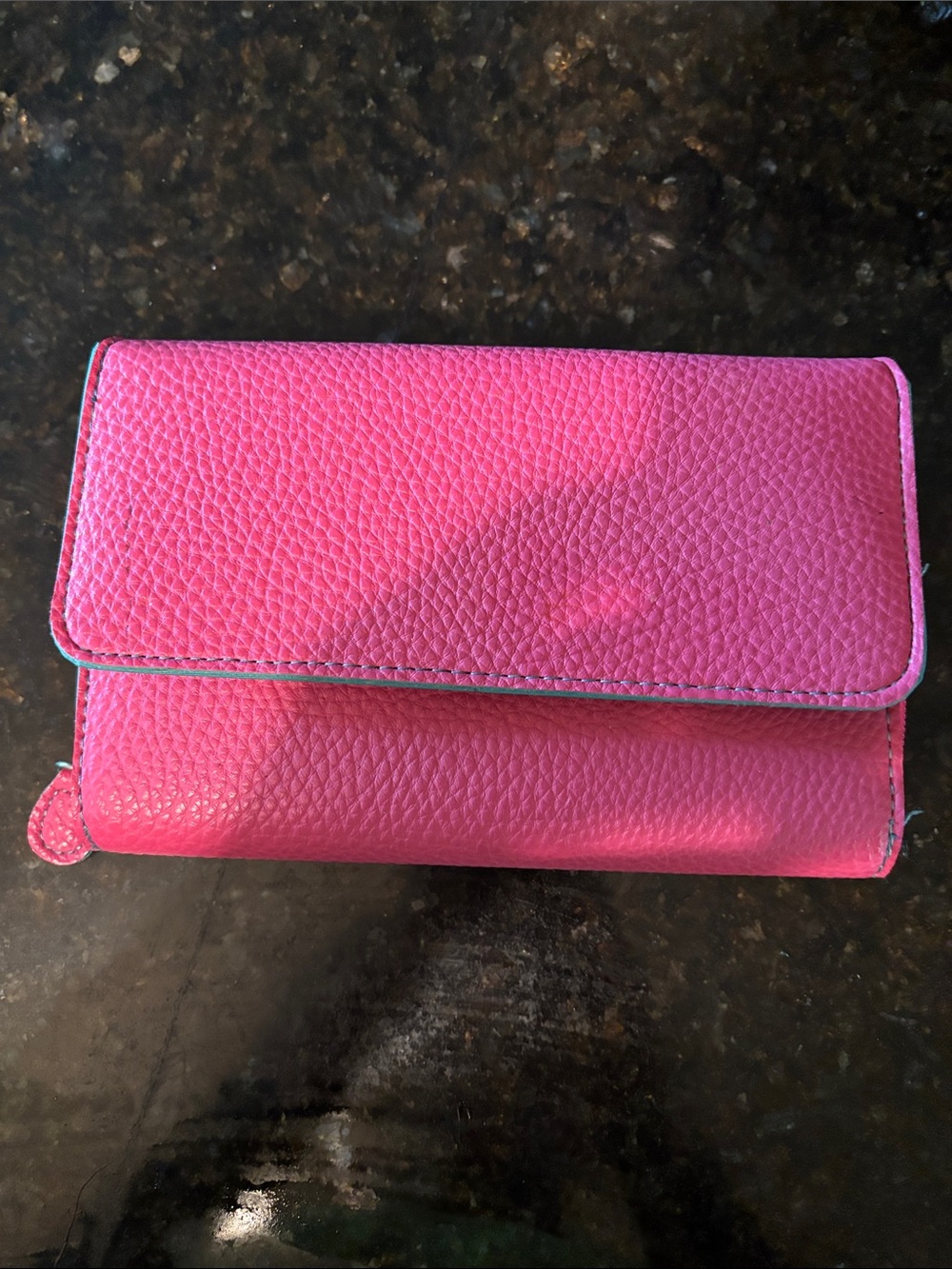 Pink Pebbled Leather Wallet Clutch NWOT